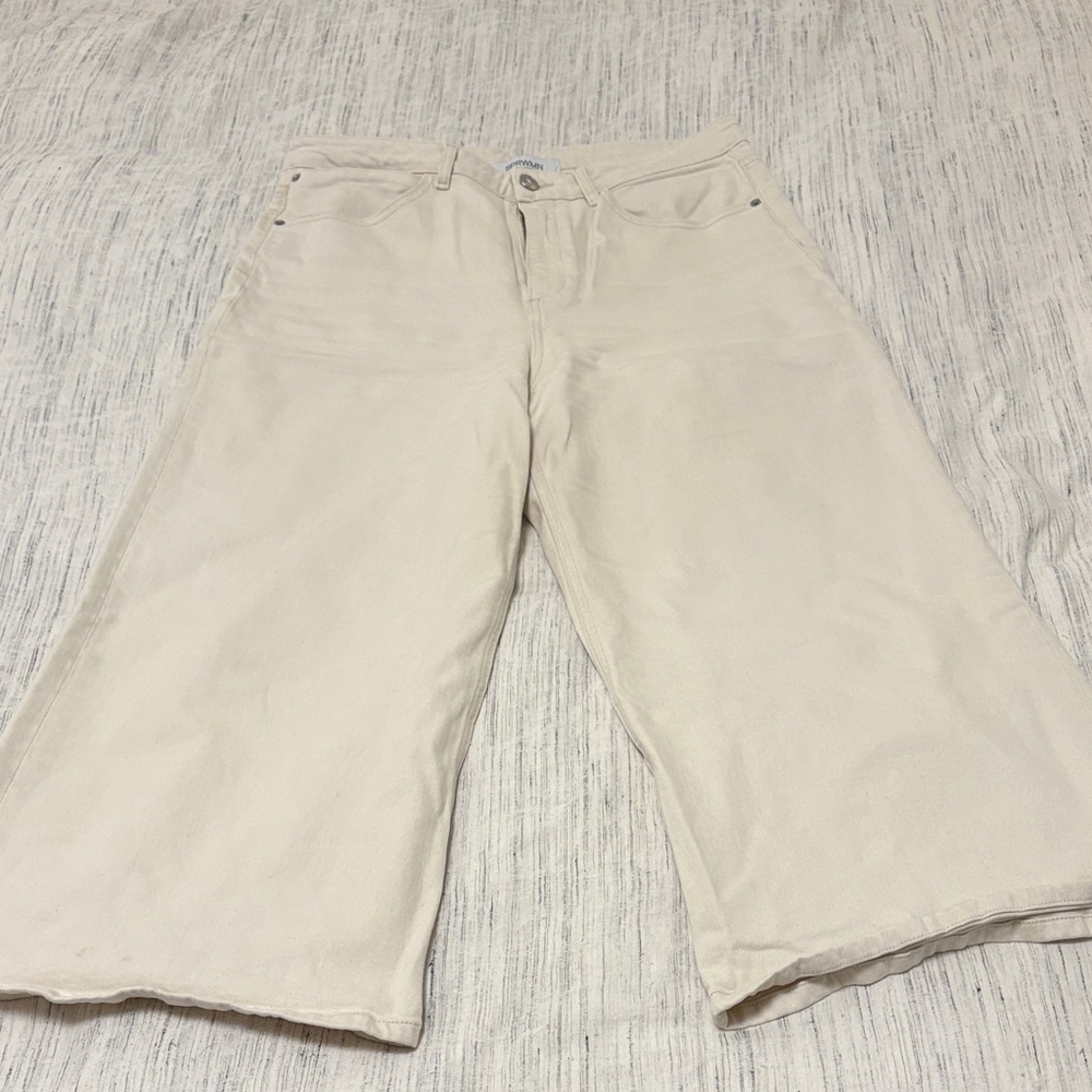 Women's Cream Cropped Jeans